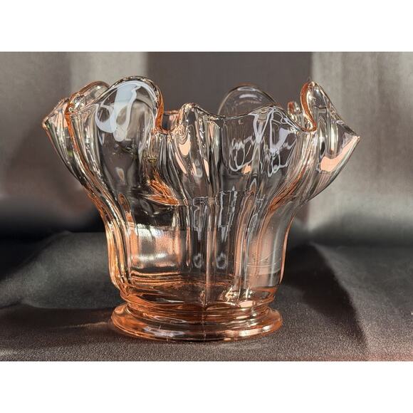 PINK DEPRESSION GLASS MAYO BOWL Vase Mug - Picture 1 of 7